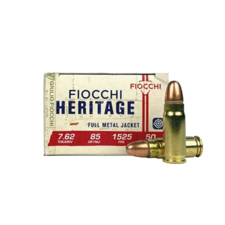 Fiocchi Heritage 7.62x25 Tokarev 85 Gr. Full Metal Jacket- Box of 50