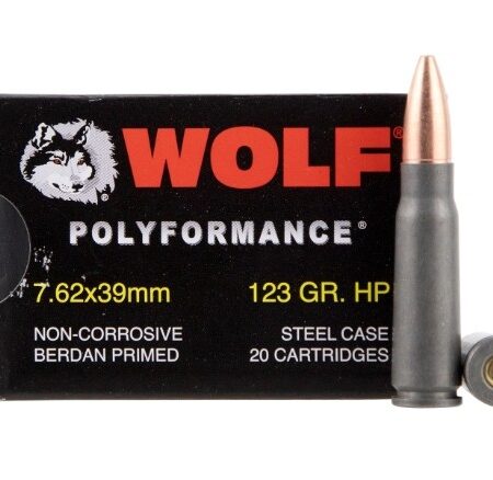 Wolf Polyformance 7.62x39mm 123 Gr. Hollow Point (Bi-Metal)- Box of 20