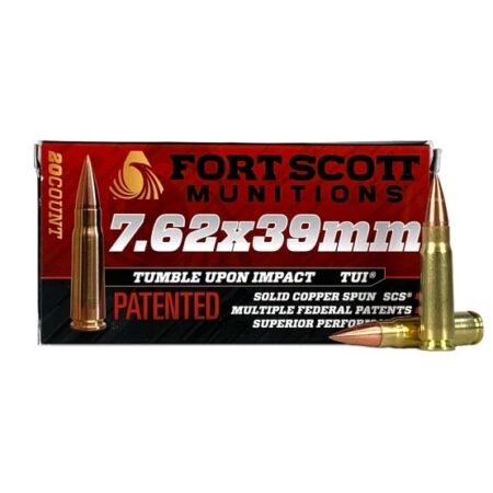 Fort Scott Munitions 7.62x39mm 117 Gr. TUI Solid Copper Spun- Lead Free- Box of 20