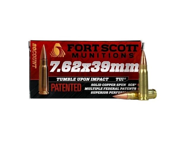 Fort Scott Munitions 7.62x39mm 117 Gr. TUI Solid Copper Spun- Lead Free- Box of 20