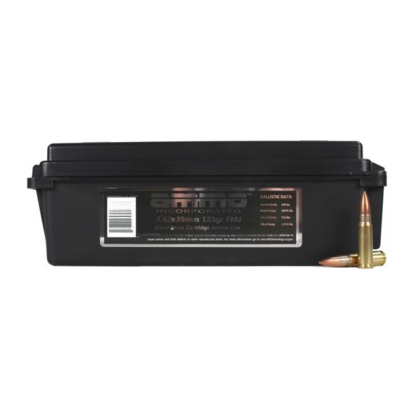 Ammo Incorporated 7.62x39mm 123 Gr. Full Metal Jacket- Plastic Ammo Can of 200