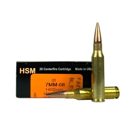 HSM Factory Blemish Trophy Gold 7mm-08 Remington 140 Gr. Berger Hunting VLD Hollow Point Boat Tail- Box of 20