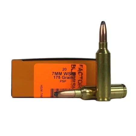 HSM Factory Blemish 7mm Winchester Short Magnum (WSM) 175 Gr. Pointed Soft Point- Box of 20