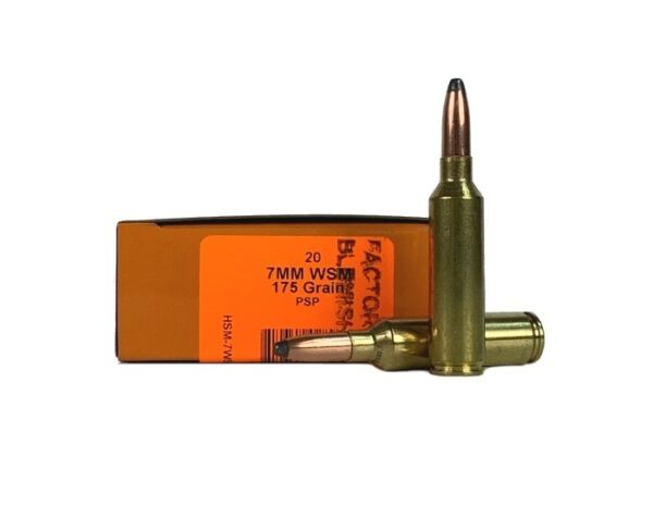 HSM Factory Blemish 7mm Winchester Short Magnum (WSM) 175 Gr. Pointed Soft Point- Box of 20