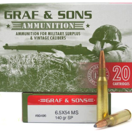Graf & Sons Hornady 6.5x54 Mannlicher- Schoenauer 140 Gr. Soft Point- Box of 20