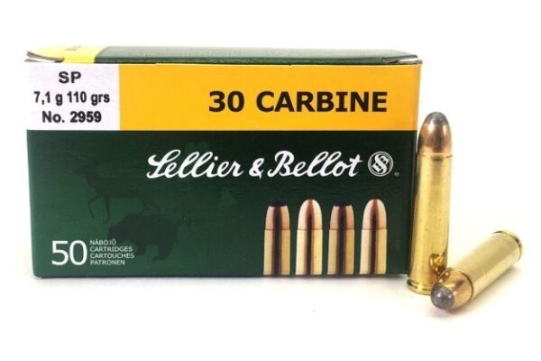 Sellier & Bellot .30 Carbine 110 Gr. Semi-Jacketed Soft Point- Box of 50