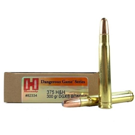 Hornady Dangerous Game .375 H&H Magnum 300 Gr. DGX Bonded Flat Nose- Box of 20