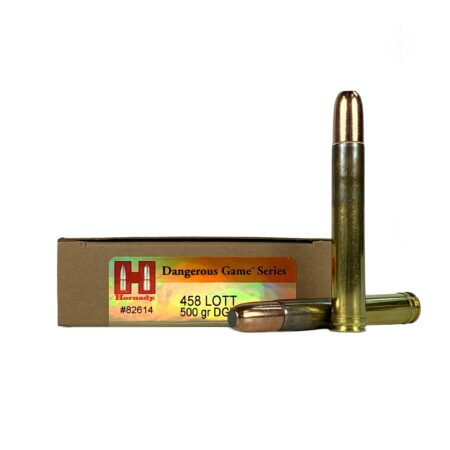 Hornady Dangerous Game .458 Lott 500 Gr. DGX Bonded Flat Nose- Box of 20