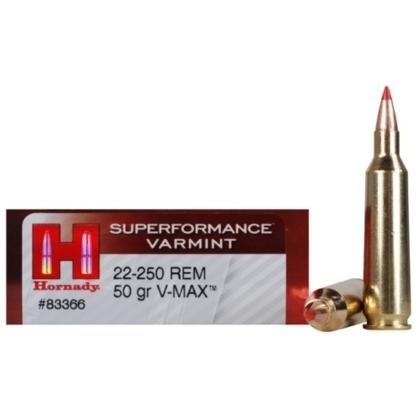 Hornady SUPERFORMANCE Varmint .22-250 Remington 50 Gr. V-Max- Box of 20