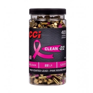 CCI Clean-22 .22 Long Rifle 40 Gr. Pink Polymer Coated Round Nose- Jug of 400