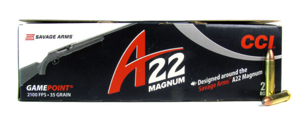CCI Savage Arms A22 GamePoint .22 Winchester Magnum Rimfire (WMR) 35 Gr. Jacketed Spire Point- Box of 200
