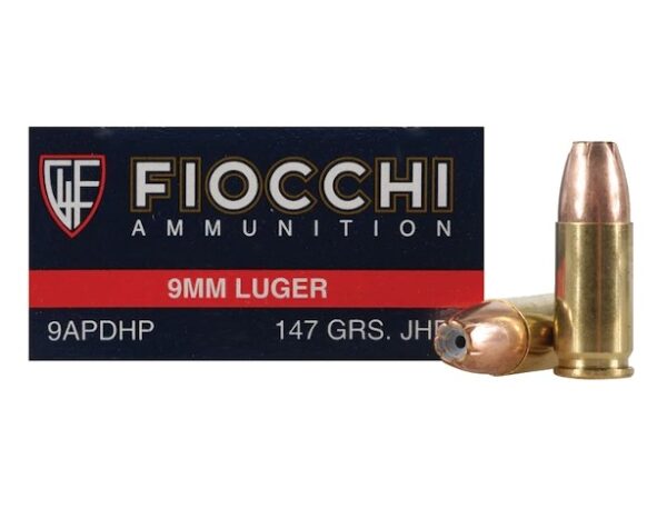 Fiocchi Shooting Dynamics 9mm Luger 147 Gr. Jacketed Hollow Point- Box of 50