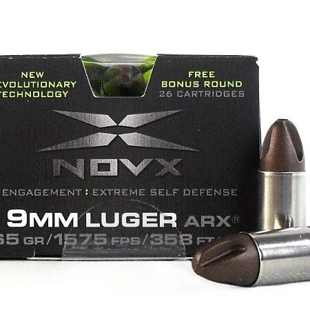 NovX Cross Engagement/Extreme Self Defense 9mm Luger 65 Gr. ARX Lead-Free- Box of 26