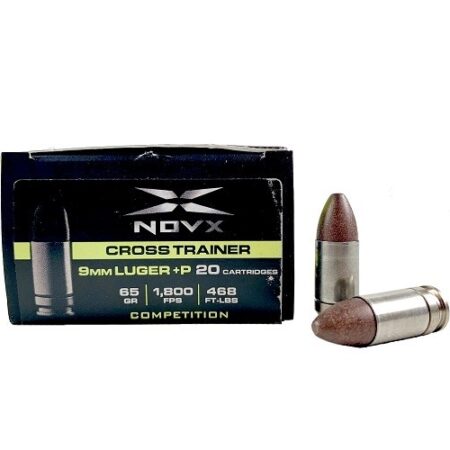 NovX Cross Trainer/Competition 9mm Luger +P 65 Gr. Copper Round Nose- Lead-Free- Box of 20