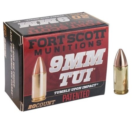 Fort Scott Munitions 9mm Luger 80 Gr. TUI Solid Copper Spun- Lead Free- Box of 20