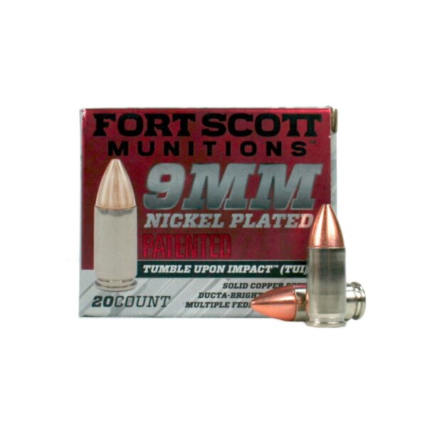Fort Scott Munitions 9mm Luger 80 Gr. TUI Solid Copper Spun- Lead Free- Box of 20