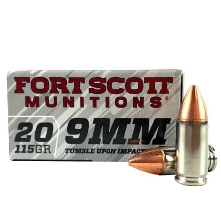 Fort Scott Munitions 9mm Luger 115 Gr. TUI Solid Copper Spun- Lead Free- Box of 20