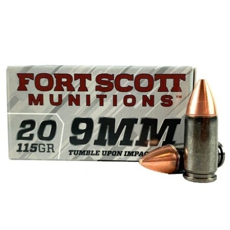 Fort Scott Munitions TPD 9mm Luger 115 Gr. TUI Solid Copper Spun- Lead Free- Box of 20