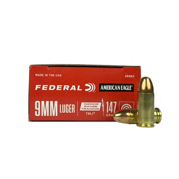Federal American Eagle 9mm Luger 147 Gr. Total Metal Jacket- Box of 50