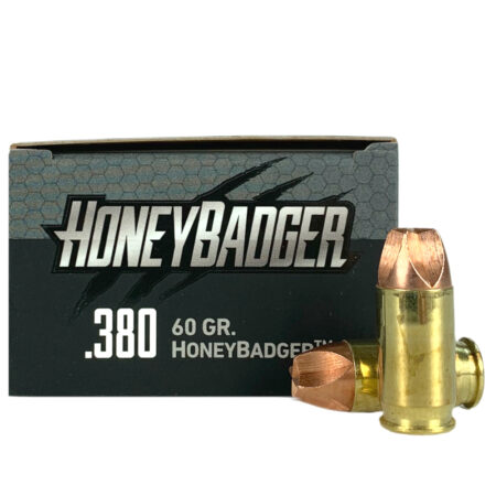 Black Hills .380 ACP 60 Gr. Solid Copper HoneyBadger- Lead-Free- Box of 20