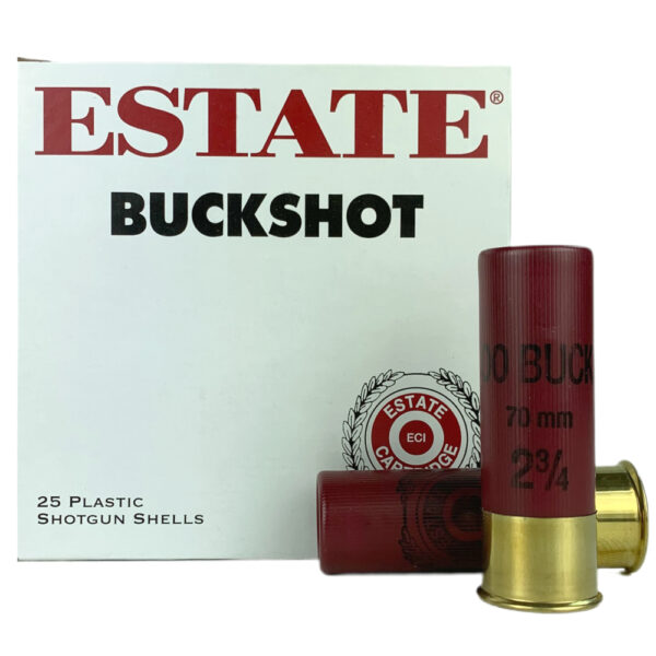 Estate 12 Gauge 2-3/4" 00 Buckshot 9 Pellets- Box of 25