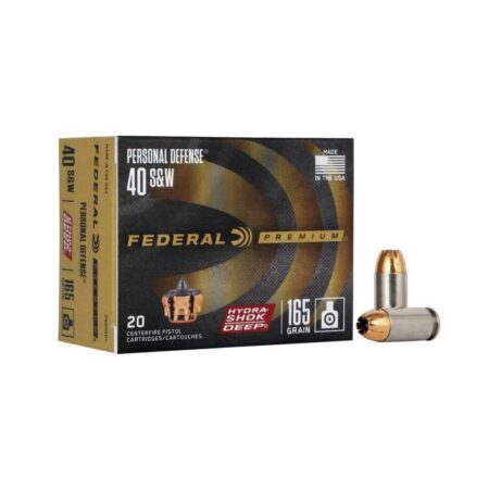 Federal Premium Personal Defense .40 S&W 165 Gr. Hydra-Shok DEEP Jacketed Hollow Point- Box of 20