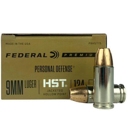 Federal Premium Personal Defense 9mm Luger 124 Gr. HST Jacketed Hollow Point- Box of 20