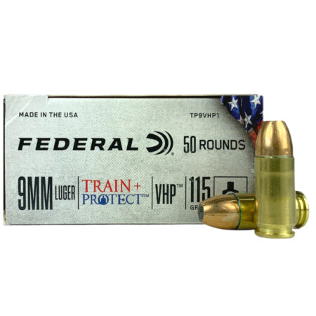 Federal Train & Protect 9mm Luger 115 Gr. Versatile Hollow Point- Box of 50