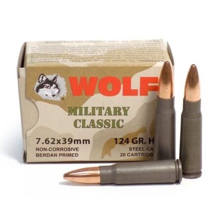 Wolf Military Classic 7.62x39mm 124 Gr. Hollow Point (Bi-Metal)- Box of 20