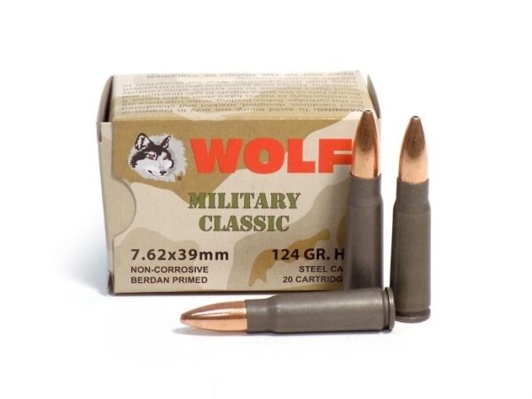 Wolf Military Classic 7.62x39mm 124 Gr. Hollow Point (Bi-Metal)- Box of 20