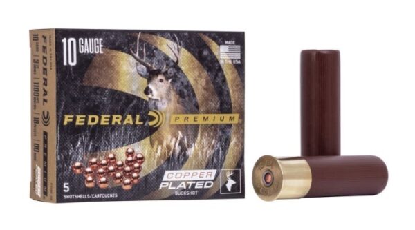 Federal Premium 10 Gauge 3-1/2" 00 Buckshot 18 Copper Plated Pellets- Box of 5
