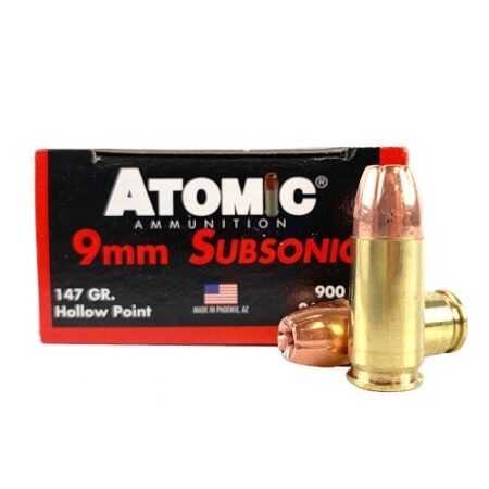 Atomic 9mm Luger Subsonic 147 Gr. Hollow Point- Box of 50