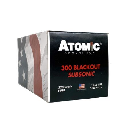 Atomic .300 AAC Blackout  220 Gr. Hollow Point Boat Tail Subsonic- Box of 50