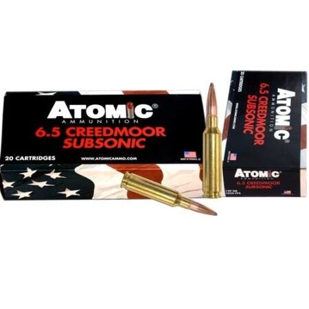 Atomic 6.5 Creedmoor 129 Gr. Soft Point Subsonic- Box of 20