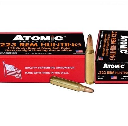 Atomic .223 Remington Hunting 112 Gr. Round Nose Soft Point- Box of 20