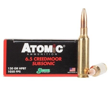 Atomic 6.5 Creedmoor 130 Gr. Jacketed Hollow Point- Box of 20