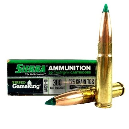 Sierra GameChanger .300 AAC Blackout 125 Gr. Tipped GameKing Hollow Point Boat Tail- Box of 20