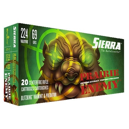 Sierra Prairie Enemy .224 Valkyrie 69 Gr. Blitzking- Box of 20