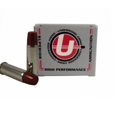 Underwood .44 Remington Magnum +P+ 340 Gr. Black Cherry Coated Lead Flat Nose- Gas Check- Box of 20