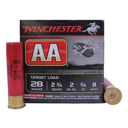 Winchester AA Target Load 28 Gauge 2-3/4" 3/4oz #8 Shot- Box of 25