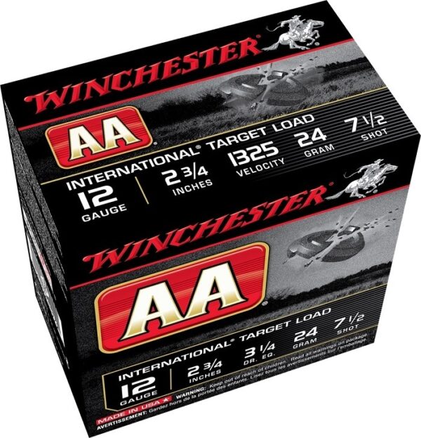 Winchester AA International Trap 12 Gauge 2-3/4" 24 Gram #7-1/2 Shot- Box of 25
