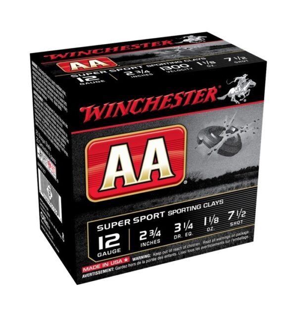 Winchester AA Super Sport 12 Gauge 2-3/4" 1-1/8 oz #7-1/2 Shot- Box of 25