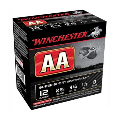 Winchester AA Super Sport 12 Gauge 2-3/4" 1-1/8 oz #8 Shot- Box of 25
