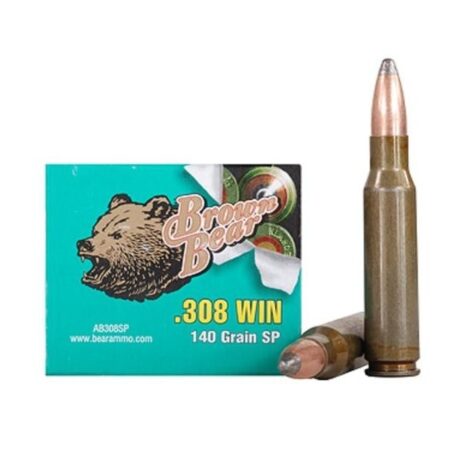 Brown Bear .308 Winchester 140 Gr. SP (Bi-Metal)- Case of 500
