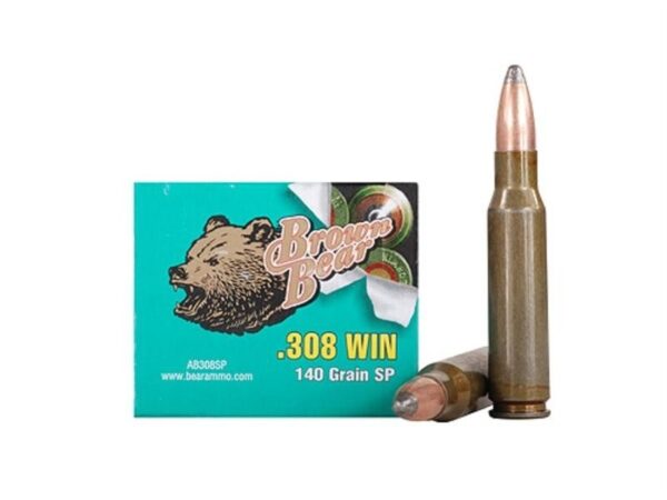 Brown Bear .308 Winchester 140 Gr. SP (Bi-Metal)- Case of 500