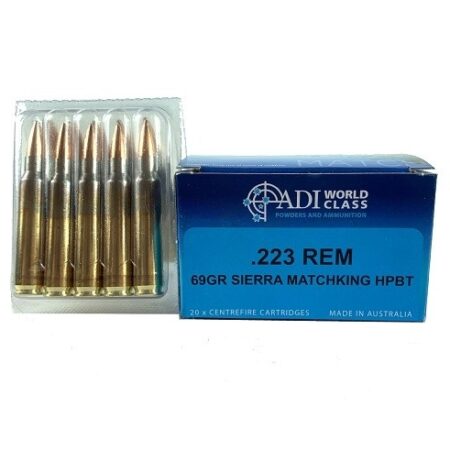 ADI .223 Remington 69 Gr. Sierra MatchKing Hollow Point Boat Tail- Box of 20