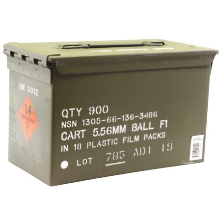 Australian Munitions 5.56x45mm NATO 62 Gr. F1 Ball Full Metal Jacket- Ammo Can of 900