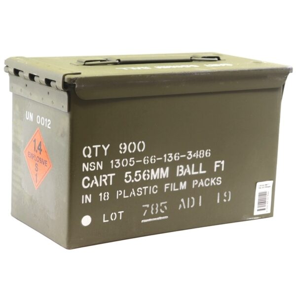 Australian Munitions 5.56x45mm NATO 62 Gr. F1 Ball Full Metal Jacket- Ammo Can of 900