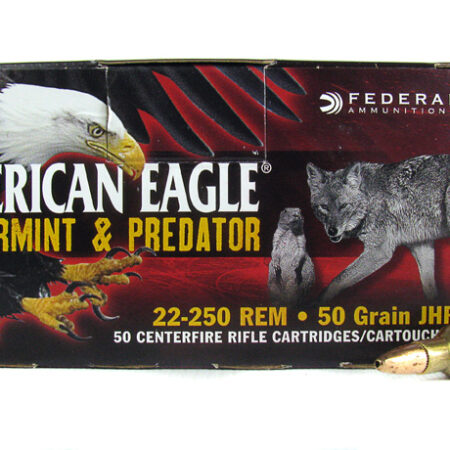 Federal American Eagle Varmint & Predator .22-250 Remington 50 Gr. Jacketed Hollow Point- Box of 50