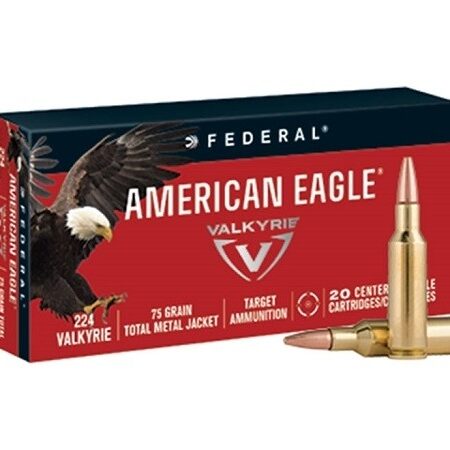 Federal American Eagle .224 Valkyrie 75 Gr. Total Metal Jacket- Box of 20